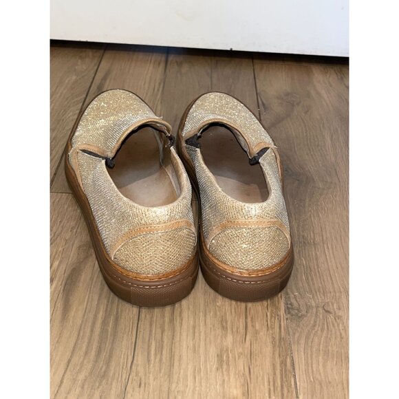Brunello Cucinelli Metallic Gold Slip On Loafers Womens shoes 37.5 - Picture 8 of 10